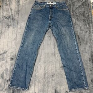 Levis 505 Regular Fit Jeans Mens 34x32 Medium Wash Blue Straight Leg Denim